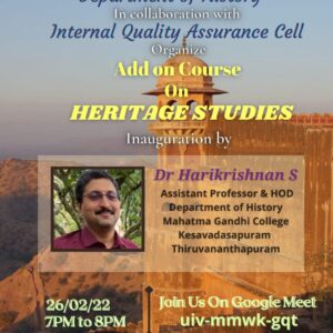 Add on course on heritage studies